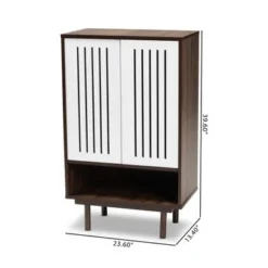 Baxton Studio Meike Mid-Century Modern Two-Tone 2-Door Shoe Cabinet - Brown -Bed Frame Shop 12daeb5f b206 4194 bc86 18b9687f48a7