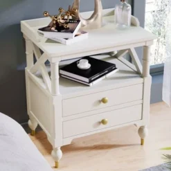 Modern Wooden Nightstand With Two Drawers - Cherry -Bed Frame Shop 12faac8b 0f5b 48b9 87c2 81ad98f48eea