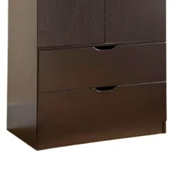 Porch & Den Gramercy Spacious Brown Two Door Wardrobe W/ Hanging Clothing Storage - Brown -Bed Frame Shop 13922f3a a5c7 4666 a489 e03b214d4124