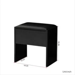 Modern Design Bedroom Makeup Mirror Dressing Table With Light And Stool,Black - Black - Black -Bed Frame Shop 1411a1e7 5e1c 4a2e a51a 831191a667d1