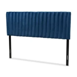 Baxton Studio Emile Modern &Contemporary Velvet Upholstered Wood Headboard-Navy Blue - Full