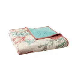 Coral Pebble Beach Oversized Cotton Quilted Throw 50x70" -Bed Frame Shop 1465dc0f 5846 412c 8e07 4afdd0de19a9