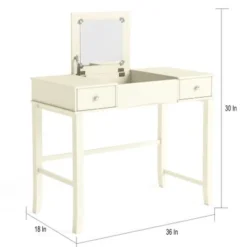 Copper Grove Alchemilla Cream Vanity Table, Stool, And Mirror - Cream -Bed Frame Shop 146852d3 9533 4908 93bf a5ae93a2a09c