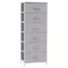 Crestlive Products Vertical Dresser Storage Tower With Wood Top - Light Gray - 6-drawer