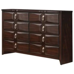 Transitional Style Wood Dresser With 8 Drawers, Brown
