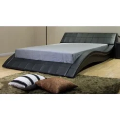 Greatime B1041-1 Wave-like Shape Upholstered Modern Platform Bed - Queen - White -Bed Frame Shop 15f77d1a 0138 48d3 9862 579857ad7244