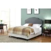 Renee Fabric-upholstered Panel Headboard With Nailhead Trim - Beige - Wood Finish/Beige Finish