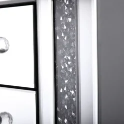 Mirrored Nightstand With 3 Drawers - Silver -Bed Frame Shop 16d04e1b 9b12 4ab3 97c8 6d93bca65f2a