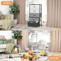 VredHom Vertical 5 Drawers Storage Tower - Dark Grey - 5-drawer -Bed Frame Shop 17168cc7 8d6d 4ba2 b432 e37ce18d22d9