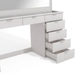 Boahaus Jane Dressing Table, Glass Top, 07 Drawers, Black - Black -Bed Frame Shop 17938e0a b9ad 485b a895 4970a1c0e147