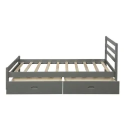 Moda Wood Platform Bed With Two Drawers - Grey -Bed Frame Shop 1818bd00 7b22 4174 b22e 690ef1d4bb9e