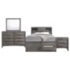 Picket House Furnishings Madison Queen Storage 4PC Bedroom Set - Grey - Queen - 4 Piece