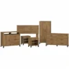 Somerset 6 Piece Full/Queen Size Bedroom Set By Bush Furniture - Fresh Walnut
