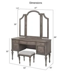 The Gray Barn Havenwood Vanity Desk Set - Distressed Rustic Ivory -Bed Frame Shop 18b2efaf 9a20 4ab3 ba71 85179ad00a5d