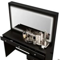 Boahaus Selene Dressing Table With LED Lights - Black - Crystal Knobs -Bed Frame Shop 192f84a6 25d9 43ea 8956 7282a5cc9163