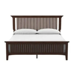 INSPIRED By Bassett Modern Mission Vintage Oak Finish Bed Set - Queen -Bed Frame Shop 195a96f2 9718 4515 b28a 73fe7ee8d6ac