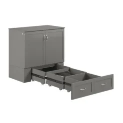 Hamilton Murphy Bed Chest With Storage Drawer And Built-In Charger - Grey - Twin XL
