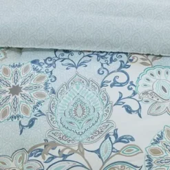 Blue Isla 8 Piece Cotton Floral Printed Reversible Comforter Set Cal King -Bed Frame Shop 19e023fb 9d77 45b3 8651 435e4f8e5072