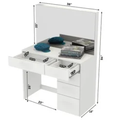 Boahaus Gaia Lighted Vanity With LED Light Strip - Clear -Bed Frame Shop 1aa36c19 0680 4768 abfc a9dd5641c070