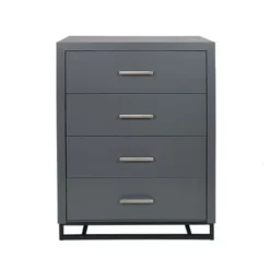 Beeson 2 Piece 4 Drawer Dresser And Nightstand Bedroom Set By Christopher Knight Home - Charcoal Gray/Black -Bed Frame Shop 1b664806 799c 4b71 84c3 434920b93447