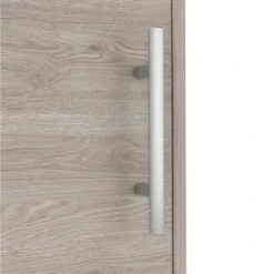 FM Furniture Bristol Nightstand With Cabinet And Open Shelf - Light Gray -Bed Frame Shop 1bba849b 009e 4c41 9724 0fe149df2f77