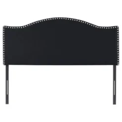 Catalina Upholstered Headboard With Nailhead Trim, Height Adjustable Headboard, Modern Head Board, Fabric Headboard - Queen,Dark Gray -Bed Frame Shop 1c36aa60 bd9c 41b7 80d4 cd5f7fb6abdc