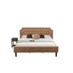 2-Piece Furniture Set With Frame - Distresses Jacobean Night Stand - Brown Faux Leather And Black Legs(Bed Size Options) - GB28F-1DE07 37 2-Piece Furniture Set With Frame - Distresses Jacobean Night Stand - Brown Faux Leather And Black Legs(Bed Size Options) - GB28F-1DE07 -Bed Frame Shop 1cb4c7d1 2dbd 4937 9a1e 2a3d47194377