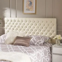 Jezebel Adjustable Full/Queen Tufted Headboard By Christopher Knight Home - Light Beige Fabric -Bed Frame Shop 1d97c32b 7275 41be 9da6 1d150a773f88