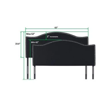 Catalina Upholstered Headboard With Nailhead Trim, Height Adjustable Headboard, Modern Head Board, Fabric Headboard - Queen,Cream 13 Catalina Upholstered Headboard With Nailhead Trim, Height Adjustable Headboard, Modern Head Board, Fabric Headboard - Queen,Cream - Image 13