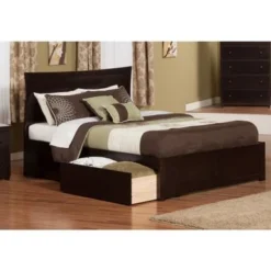 Metro Queen Platform Bed With Footboard And 2 Drawers In Espresso - Espresso - Queen -Bed Frame Shop 1ddb98c9 f048 4a8a 8fa2 723856ca822e