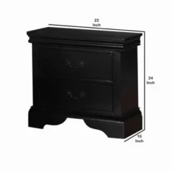 22" Wide Nightstand With Drawers - Black -Bed Frame Shop 1dee5630 342b 4e98 a069 052135c24b14