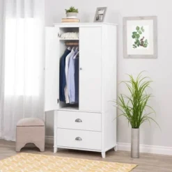 Prepac Yaletown 2-Door Armoire - White