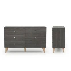 DH BASIC Mid-Century Modern Distressed Grey 47-inch Wide 6-Drawer Dresser With Knobs By Denhour - Grey - 6-drawer -Bed Frame Shop 1e65d0df cdcd 4ab6 87fe 039cad0bd925