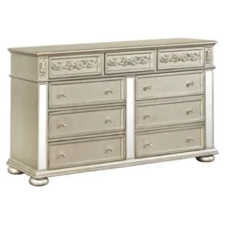 Silver Orchid Bowers Metallic Platinum 9-drawer Dresser - Metallic Platinum - 9-drawer