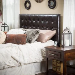 Austin Adjustable King/California King Tufted Bonded Leather Headboard By Christopher Knight Home - Brown -Bed Frame Shop 1ed73700 6ef1 4dd2 a3c5 97251f85ac88