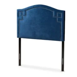 Copper Grove Oleshky Velvet Fabric Headboard - Blue - Twin