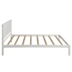 Nestfair Wooden Platform Bed With Headboard And Wood Slat Support - White - Queen -Bed Frame Shop 1fcbebe7 2543 4bf3 8731 05ad6cbf2c07