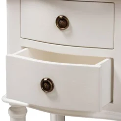Farmhouse White Finished 2-Drawer Nightstand By Baxton Studio -Bed Frame Shop 2022b214 37f3 4ef1 96a1 e60c6df45676