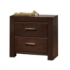 Wooden Two Drawer Nightstand In Walnut Finish - 2-drawer