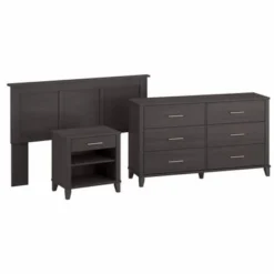 Somerset Ash Grey Headboard, Dresser And Nightstand Bedroom Set - Storm Gray -Bed Frame Shop 20f20eaa c14c 4dd9 9dee d683a1ae43b8