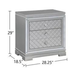 3 Drawers Wood Nightstand - Metallic Mercury -Bed Frame Shop 21482289 825a 46b2 b16c 94f89e256388