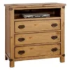 Cottage Style Wooden Media Chest With Three Drawers, Brown - 3-drawer