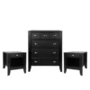 Foisy Faux Wood 3 Piece Dresser And Nightstand Bedroom Set By Christopher Knight Home - Black