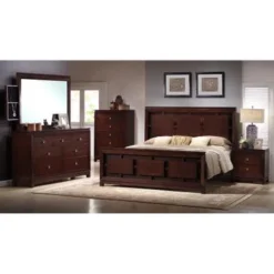 Picket House Furnishings Easton Queen Panel 4PC Bedroom Set - Brown - Queen - 4 Piece -Bed Frame Shop 22b99667 c526 49d1 98a2 45f70e5f4d4f