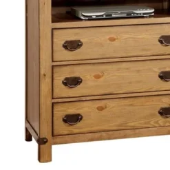 Cottage Style Wooden Media Chest With Three Drawers, Brown - 3-drawer -Bed Frame Shop 22ba64e8 5dd5 4683 83f6 6d8d7f81bc5a