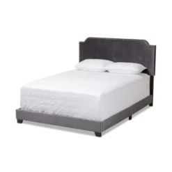 Contemporary Glam Velvet Upholstered Panel Bed By Baxton Studio - Blue - Full -Bed Frame Shop 22c03399 3cb6 48e2 a1bb 5f15fc2e3fdd