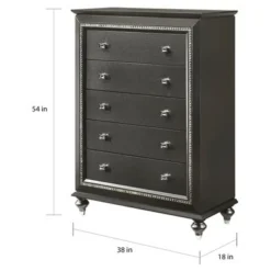 Silver Orchid Brockwell Metallic Gray Chest - 5-drawer -Bed Frame Shop 22c62469 61bd 4452 9009 48e43d859be2