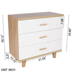 Clihome Three Drawer Storage Cabinet Bedside Table - White -Bed Frame Shop 236abc5f 6afd 4601 a23b e51574da1a14