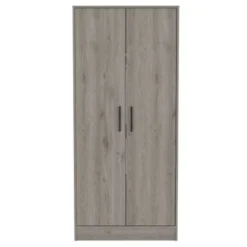 FM Furniture Rio 71-inch Tall Double Door Armoire With 1 Cabinet, 1 Rod, And Hidden Drawer - Light Gray -Bed Frame Shop 243ba2e2 d993 4785 9f2d 756daece9752