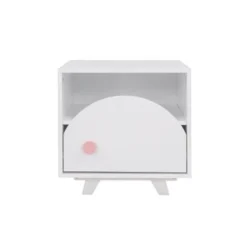 Nestfair Wooden Nightstand End Table With Drawer And Open Storage - Grey -Bed Frame Shop 24b70163 3b5f 4073 8dc6 a9042fdc034a